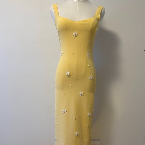 Zara Dresses & Skirts - Zara midi dress, Zara floral dress, yellow midi dress, minimalist